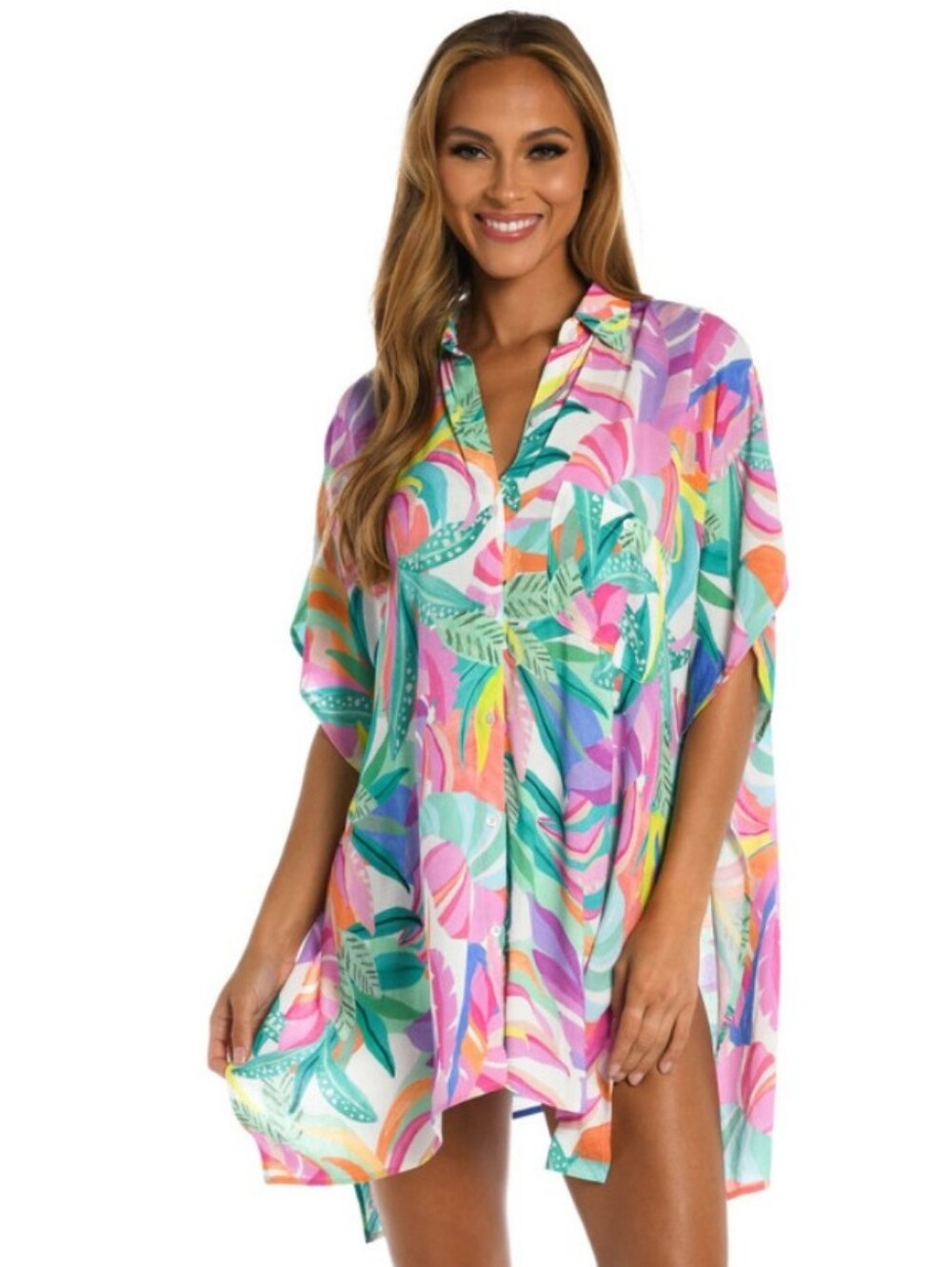 Sunshine 79 Fantasy Vacation Resort Button Down Shirt Swims Nwt S/M